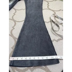 Aerie Groove-On Rib Velour Flare Pants Charcoal Gray Pull-On Size M 32” Inseam thumbnail 6