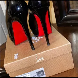 Christian Louboutin Black Bianca 140 Red Bottoms Size 8.5 thumbnail 4