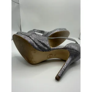 Michael Kors Glitter Snakeskin Peep Toe Platform Ankle Strap Heels Size 8M thumbnail 9