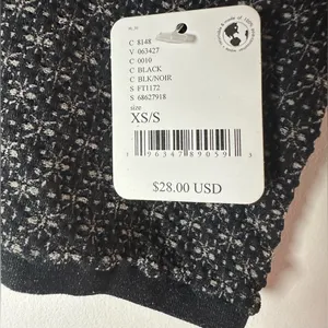 Free‎ People Intimately Black Patterned Knit Crop Top XS/S thumbnail 6