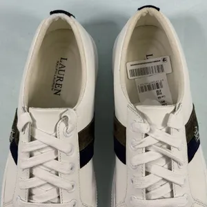 Lauren Ralph Lauren Size-7 Women's Janson Sneakers Leather‎ Snow White thumbnail 9