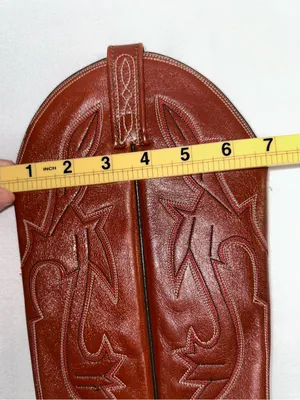 ⁠Dan Post Vintage Eel Skin Patchwork Western Boots Womens Size 5.5B Cognac thumbnail 12