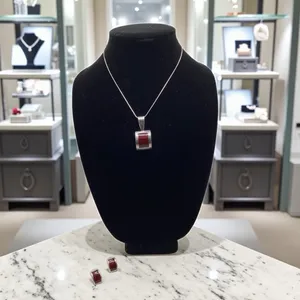 Vintage Mexico 925 Silver Red Jasper Necklace pendant With Matching Earrings thumbnail 2