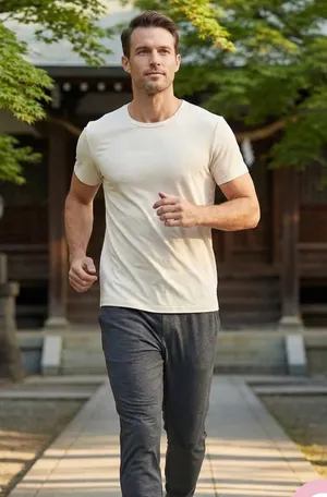 Kickee Pants Men's Short Sleeve Crew Neck Tee in Natural Size Medium Bamboo thumbnail 9