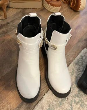 White Booties Size 8 thumbnail 1