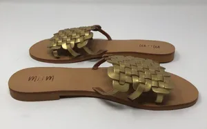 Mi.iM Cross-Hatch Golden Slip On Sandals Size 8 Slides Party Night Out Summer thumbnail 9