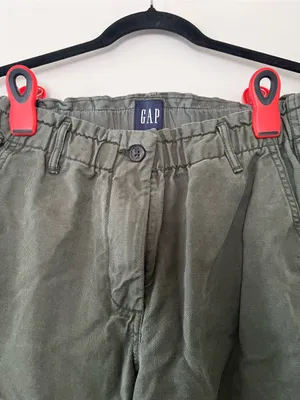 Gap Olive Green Pull On Wide Leg Denim Pants Small Minimalist Utility Casual thumbnail 2
