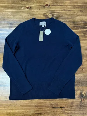 J. Crew Cashmere classic-fit crewneck sweater in Navy Blue Size XXS NWT thumbnail 6