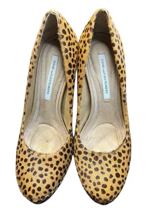 Diane von Furstenberg Shoes Womens Leopard Pony‎ Hair Calf Hair Stiletto Heels thumbnail 1