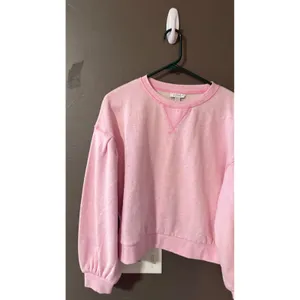 Topshop Womens Pink Puff Sleeve Crewneck Sweatshirt Pullover M Comfort Oversized thumbnail 3