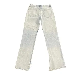 Zara Light Wash Straight Leg Denim Jeans Size 6 Side Split Hems 90s VTG Inspired thumbnail 2