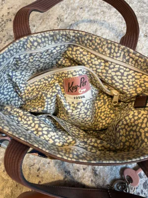 Fossil floral bag with leather trim  thumbnail 6