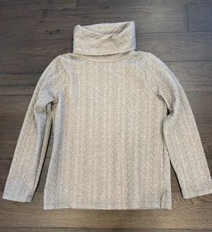 J. Crew Beige Quilted Turtleneck Sweater Size Small - C68-061 thumbnail 1