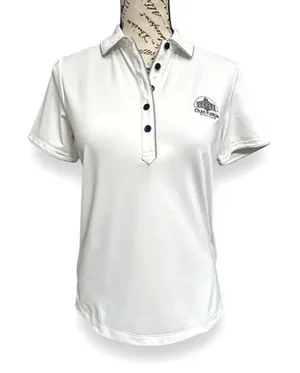 Peter Millar S White Golf Polo Shirt Olde Florida‎ Logo Performance Stretch Top thumbnail 1