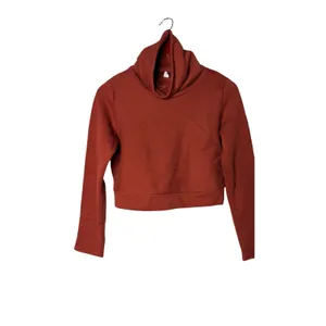 Alo Yoga Soleil Cropped Turtleneck Long Sleeve Top in a burnt orange sz S thumbnail 2