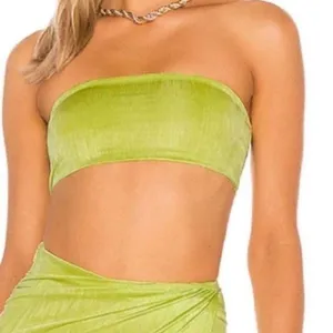 Superdown Karolyna Bandeau Top Small Green Y2K Strapless Crop Festival Clubwear thumbnail 1