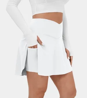 HALARA Cloudful Air Fabric Crossover Side Pocket 2-in-1 Lucid Tennis Skirt thumbnail 1