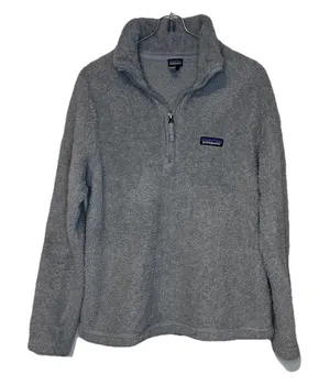 Patagonia Women's‎ Sweater Los Gastos 1/4 Zip Fleece Pullover Heather Gray Small thumbnail 1