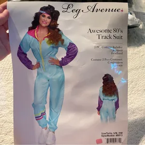 NEW Leg Avenue Awesome 80's Track Suit Costume Size Small Medium thumbnail 4