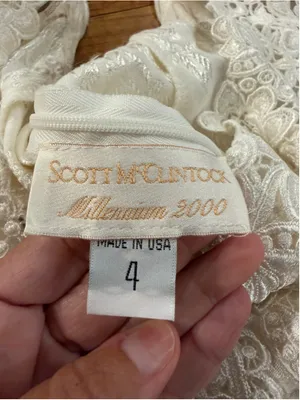 Vintage Scott McClintock Millennium 2000 Lace Maxi Dress 4 White Bridal Prom Y2K thumbnail 10