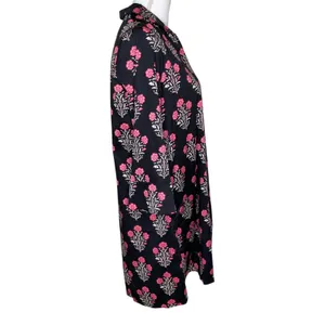 Tuckernuck Megan Black Pink Dahlia Floral Shift Mini Dress Size S thumbnail 5