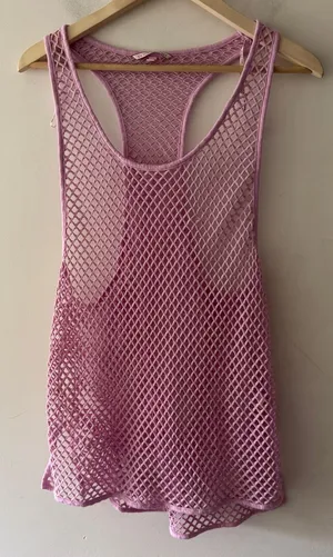 Victoria’s Secret Open Knit Pink Swim Cover Up thumbnail 1