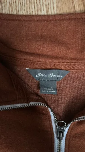 Eddie Bauer Burnt Orange Quarter Zip Up thumbnail 2
