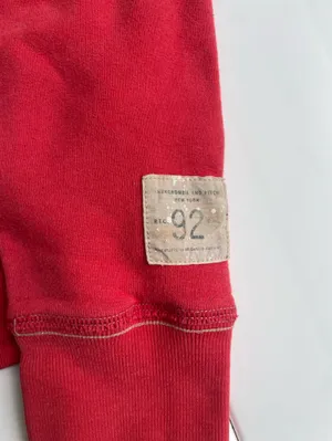 Vintage 90s Abercrombie & Fitch Red Hoodie, Size L thumbnail 3