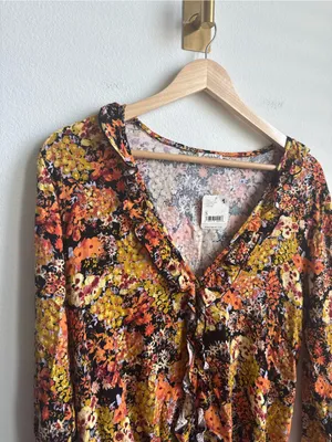 Free People Heat Wave Floral Lace Bodysuit Midnight Combo Size Small NWT thumbnail 7