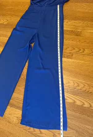DO+BE Royal Blue Draped Jumpsuit size L thumbnail 9