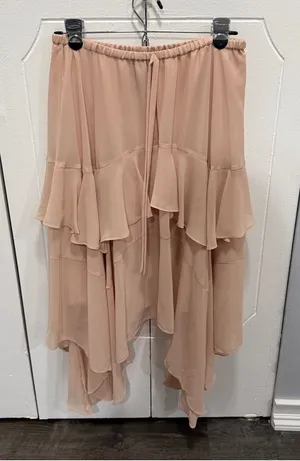 NWT BCBG MaxAzria Bare Pink Ruffle Skirt thumbnail 1