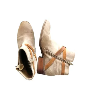 Lauren Ralph Lauren Mehira Leather Suede Booties Sz. 7.5 Tan Brown Equestrian thumbnail 3