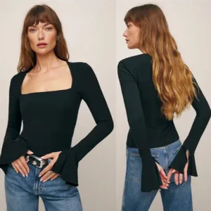 Reformation Lucca Knit Top Black Size Small thumbnail 2
