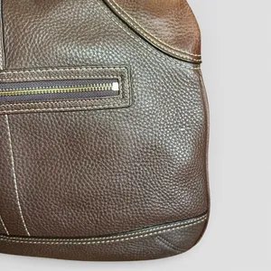 Coach Hamptons Clip Leather Hobo Bag Brown Pebbled Brass Y2K Shoulder Bag 10210 thumbnail 7