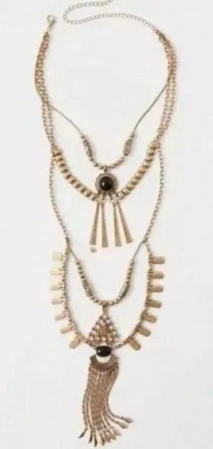 Free People Bring It Home Layered Necklace Gold, NWOT thumbnail 1
