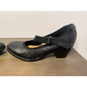 Clarks Emily 2 Mabel Black Leather Mary Jane Block Heel Shoes Size 9 thumbnail 3