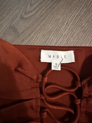 Mabel brown silky crop top  thumbnail 3
