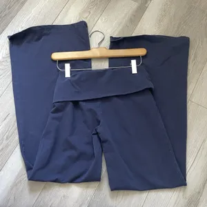Edikted Foldover Pants cotton wide leg womens Navy Blue (xsmall) yoga athleisure thumbnail 6