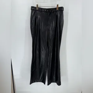7 for all mankind faux leather wide leg pants‎ size large thumbnail 2
