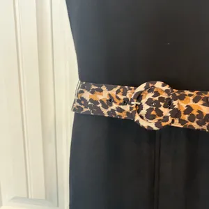 Alice & Olivia Black And Leopard Belted Dress‎ thumbnail 5
