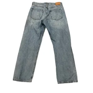 Aeropostale 90s Baggy Button Fly High Rise Ripped Distressed Light Wash Jeans 14 thumbnail 4