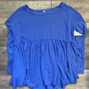 Free People Forever Your Girl Babydoll Blue Top thumbnail 9