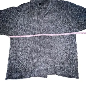 Ana A New Approach Dark Grey Shrug Sweater Short Sleeve‎ Knit Open Front L/XL thumbnail 5