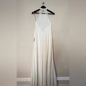 Lulu's White Satin Lace Backless Wedding Gown Dress Small thumbnail 5