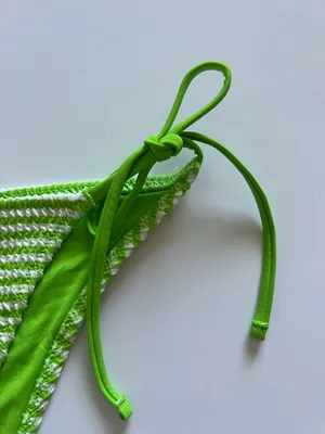 {Aerie} Brand New Crinkle Stripe Cheekiest Tie Bikini Bottoms thumbnail 7
