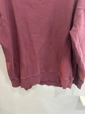 aerie Washed Burgundy Crewneck Sweatshirt oversized small boho Crewneck thumbnail 7
