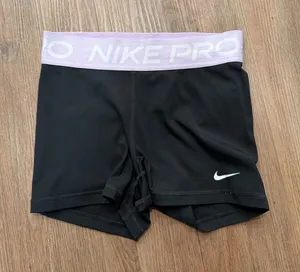 Nike Pro Dri-FIT Women Black Lavender Purple Compression Shorts 3in Inseam S thumbnail 1