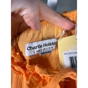 Charlie‎ Holiday Orange Senorita Tiered Cotton Maxi Dress NWT Size 4 Boho thumbnail 6