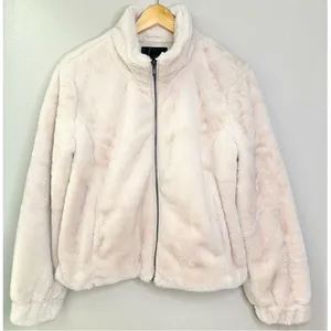 Sanctuary Sami Faux Fur Cream Cropped Full Zip Up Jacket thumbnail 4