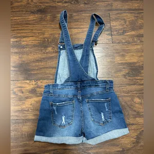 Papaya Denim Distressed Overalls‎ small blue thumbnail 4